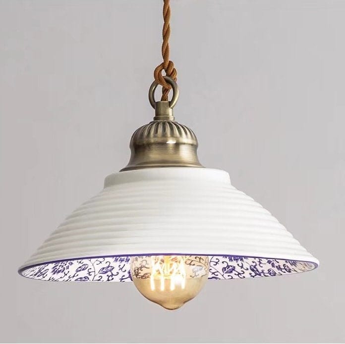 Azulejo Stil Tallerken Pendellampe med LED-pære inkludert