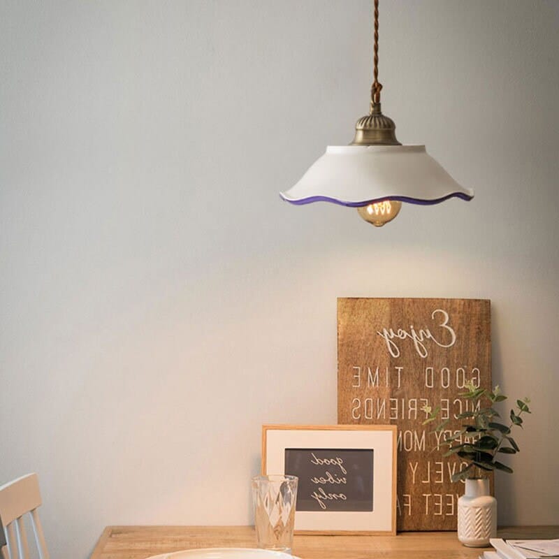 Azulejo Stil Tallerken Pendellampe med LED-pære inkludert