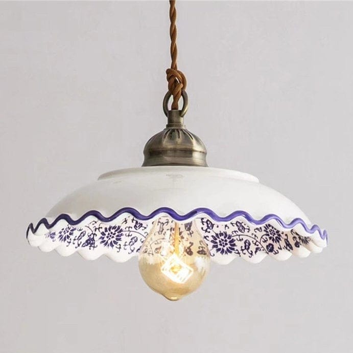 Azulejo Stil Tallerken Pendellampe med LED-pære inkludert