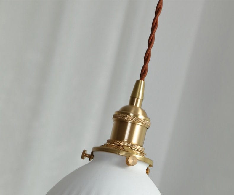 Japońska Krótka Ceramiczna Lampa Wisząca w Kształcie Żebrowanego Cylindra z LED