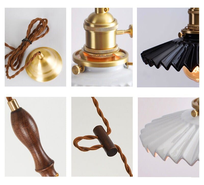 Aurela Glasert Keramisk Tutu Pendellampe i Art Deco-stil med LED-pære inkludert
