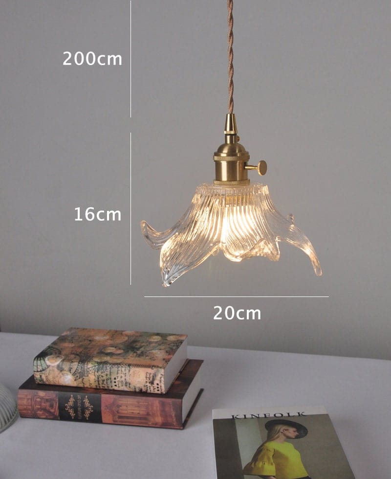 Suspension Vesper en Verre Lily | Lumière Vintage Art Nouveau Avec Ampoule Incluse