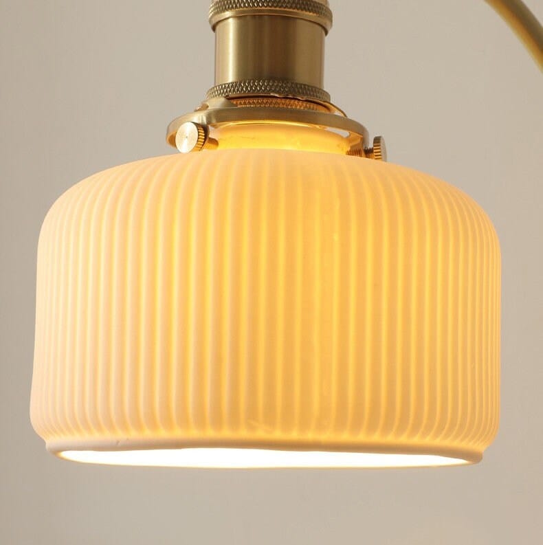 Astrael Vintage Keramisk LED Vegglampe med Valnøttre