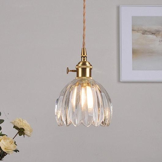 LumiPetal Vintage Üveg Virág Függeszték LED Világítással Izzóval