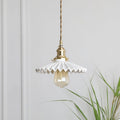 Aurela Glasert Keramisk Tutu Pendellampe i Art Deco-stil med LED-pære inkludert