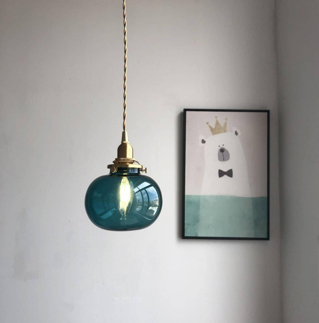 Aurora Glass Vintage Kulependellampe med LED-pære