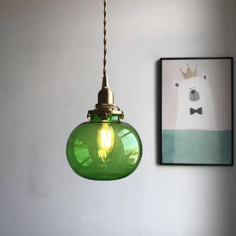 Aurora Glass Vintage Kulependellampe med LED-pære