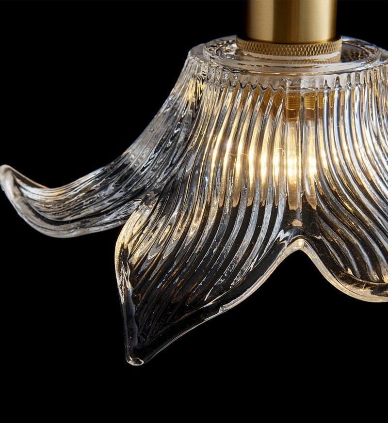 Suspension Vesper en Verre Lily | Lumière Vintage Art Nouveau Avec Ampoule Incluse