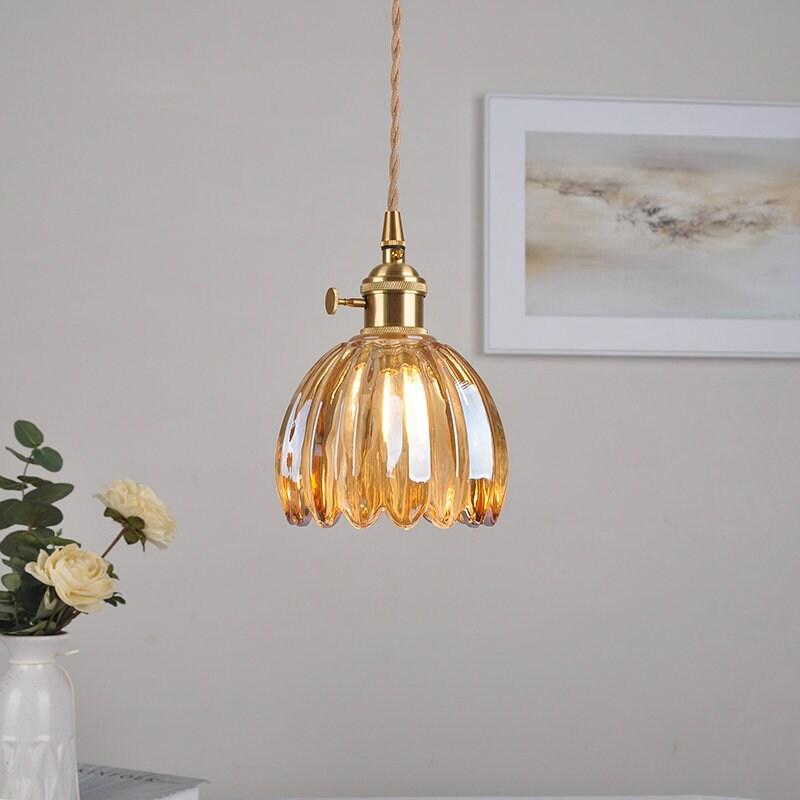 LumiPetal Vintage Üveg Virág Függeszték LED Világítással Izzóval