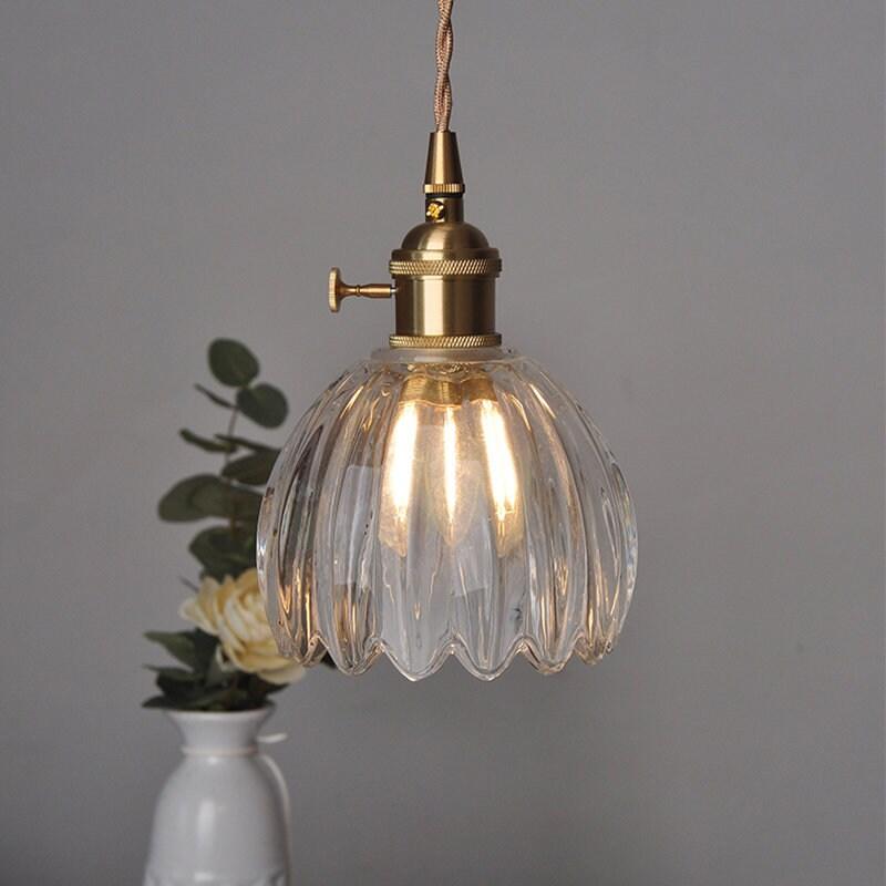 LumiPetal Vintage Üveg Virág Függeszték LED Világítással Izzóval