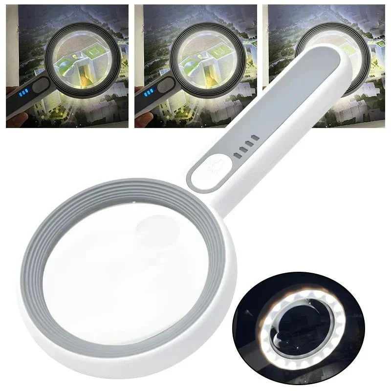 Illumivue 12X LED Rechargeable Handheld Loupe With LED Light