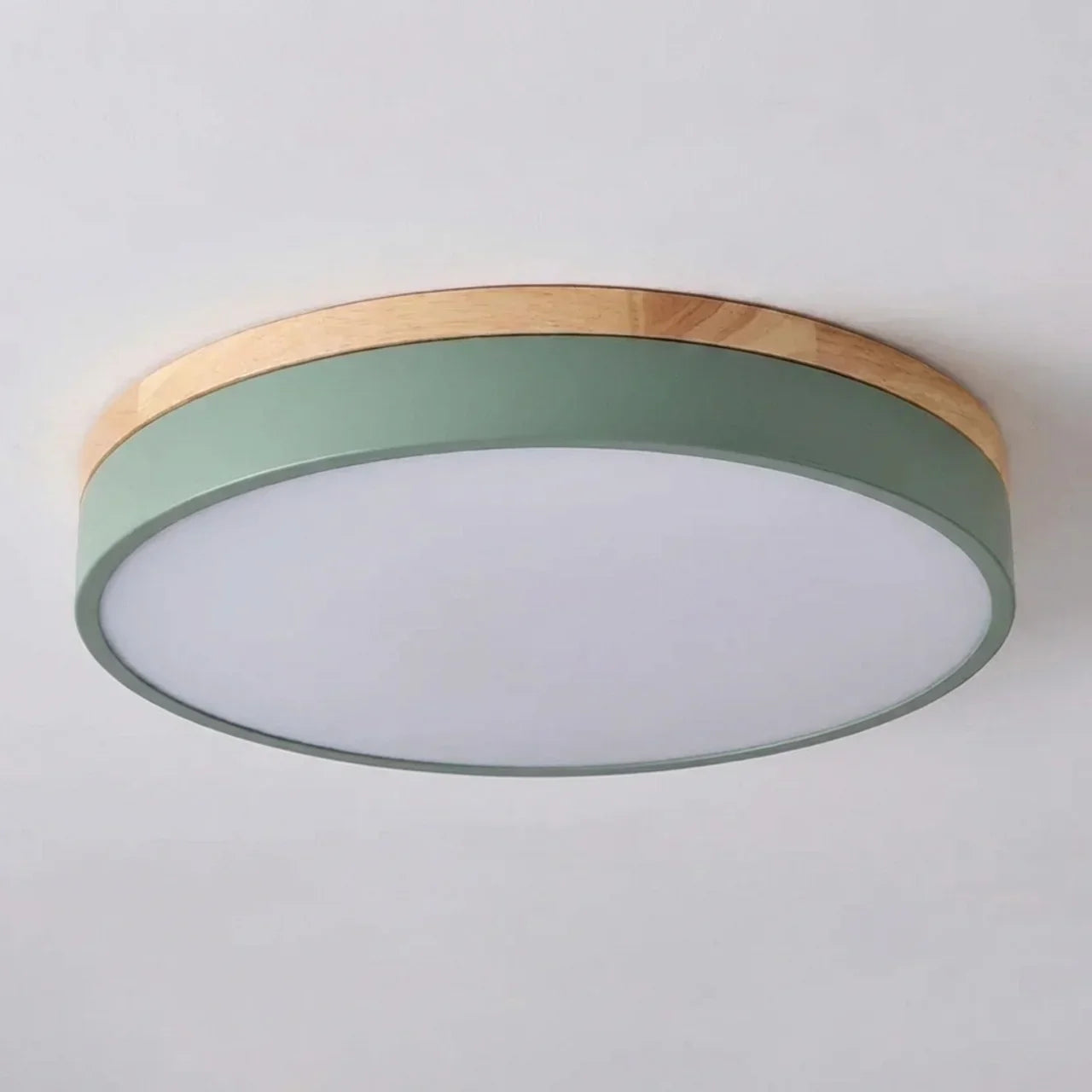Plafonnier LED à garniture en bois, ultra mince encastré