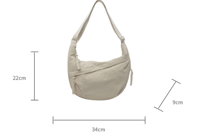 Borsa a Spalla Organizzata in Nylon Quotidiana per Lavoro e Weekend