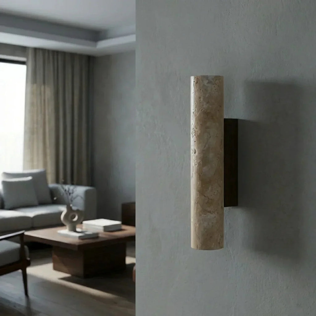 Travertine Wall Light With LED Up-Down Vertical Design