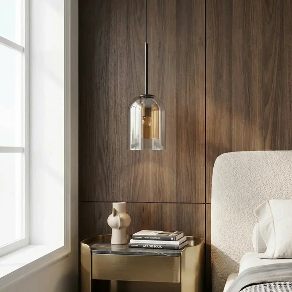 Double Glass Dome Ceiling Pendant Light For Living And Dining Areas