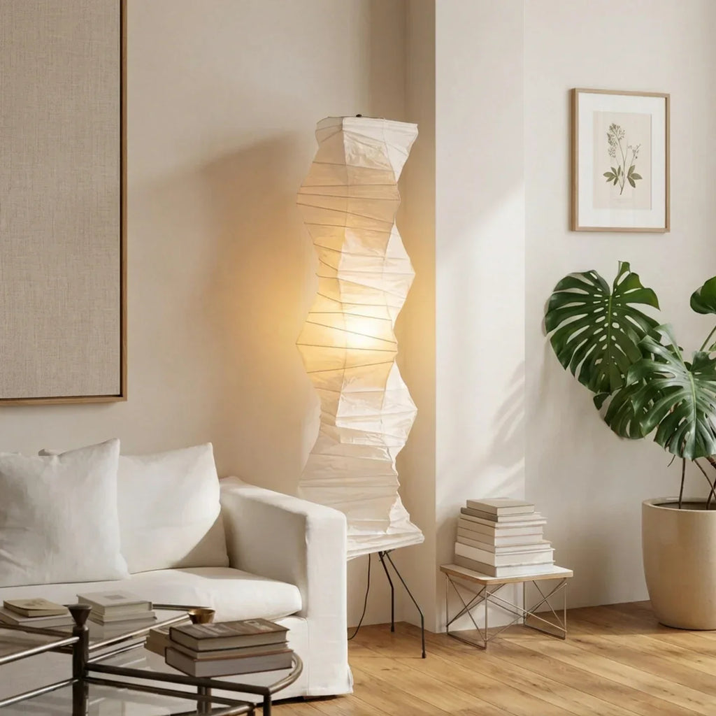 Volně stojící vnitřní stojací lampa s rýžovým papírem a vrstveným stínidlem