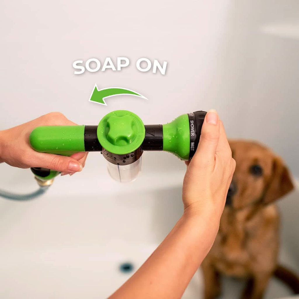 WhiskerWave 360 Dyrebad Spray til Hunde Nem og Grundig Rengøring Rundt Om