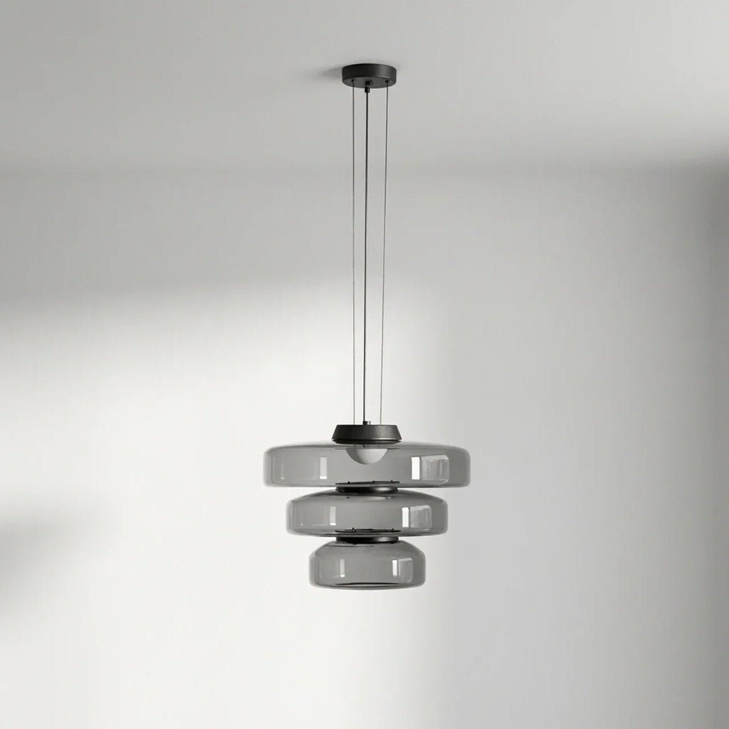 Bauhaus Style Glass Pendant Featuring Integrated LED
