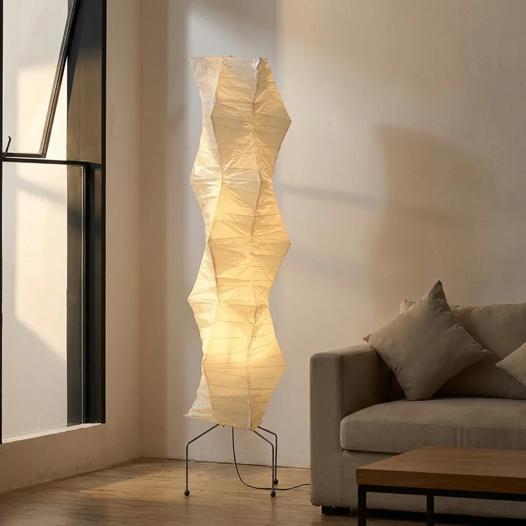 Volně stojící vnitřní stojací lampa s rýžovým papírem a vrstveným stínidlem