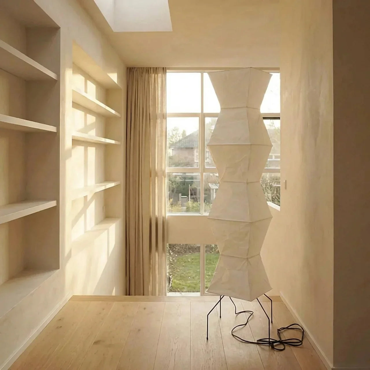 Volně stojící vnitřní stojací lampa s rýžovým papírem a vrstveným stínidlem