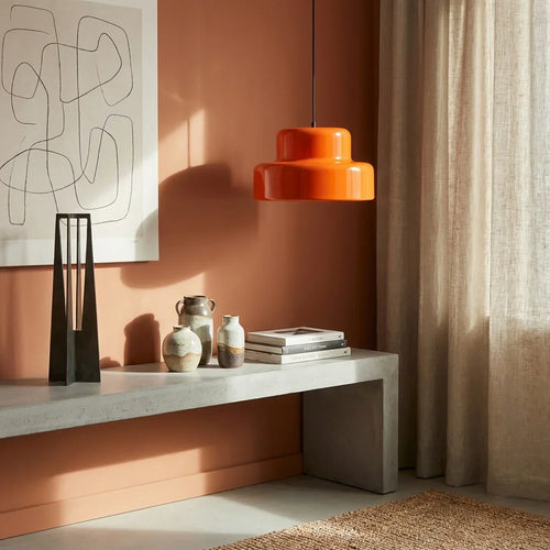 Stínidlo závěsné lampy z barevného skla ve stylu Bauhaus