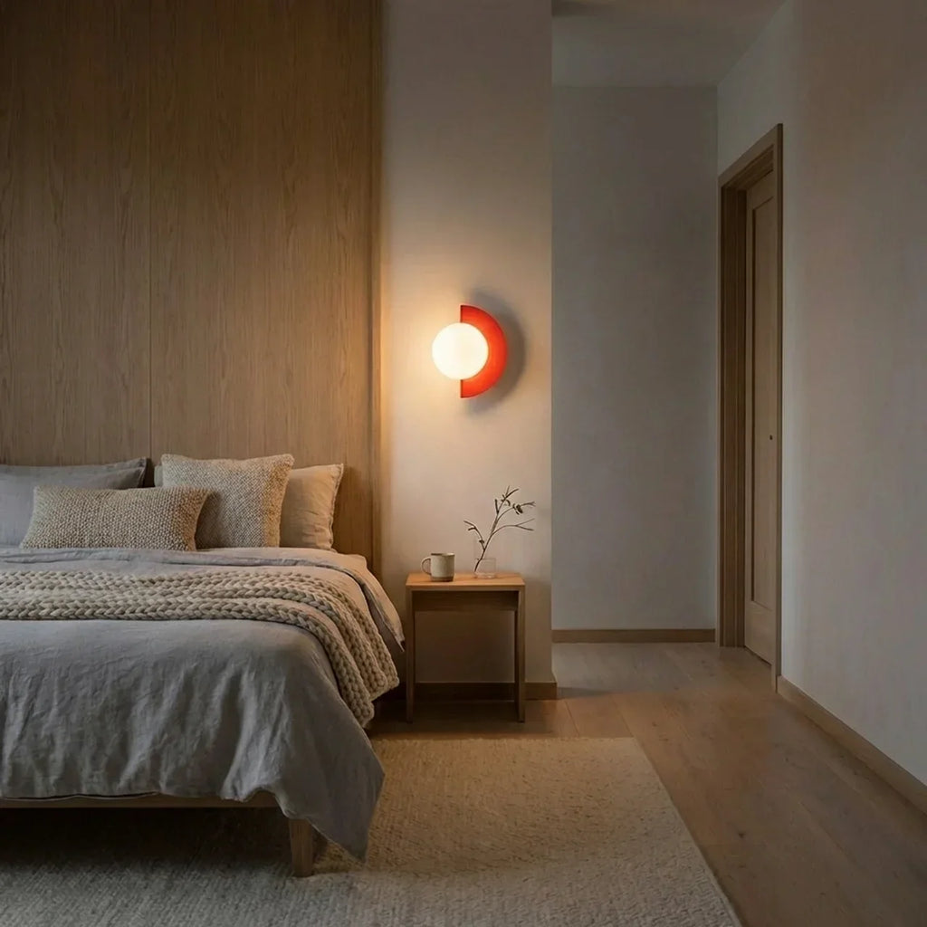 Semi-Circular Metal Wall Sconce With Built-In LED Lighting