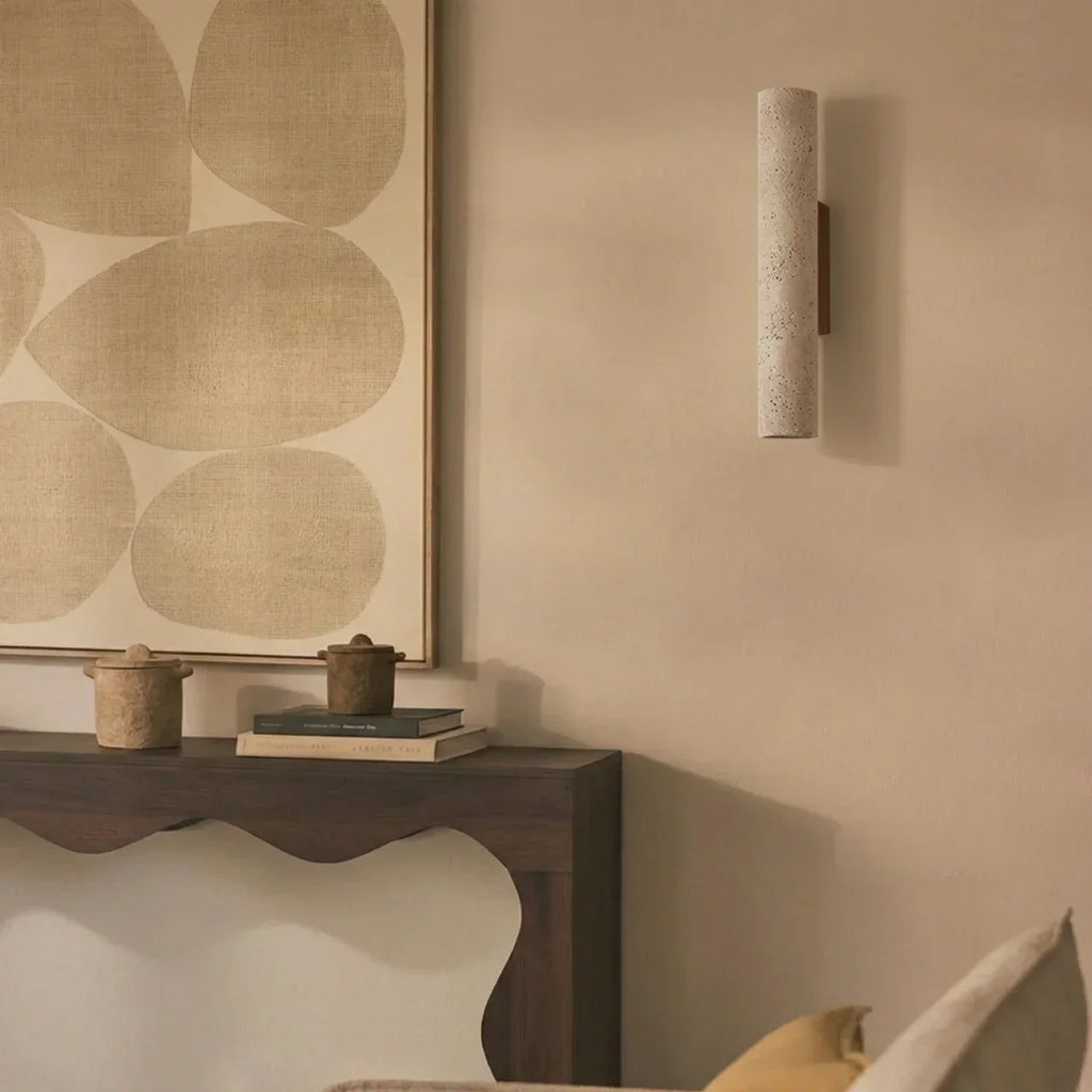 Travertine Wall Light With LED Up-Down Vertical Design