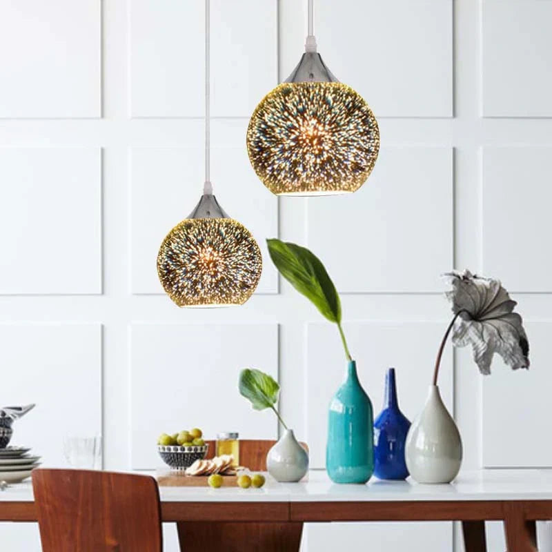 Astris Glass Pendellampe med stjernegjenskinn Miljøvennlig utgave