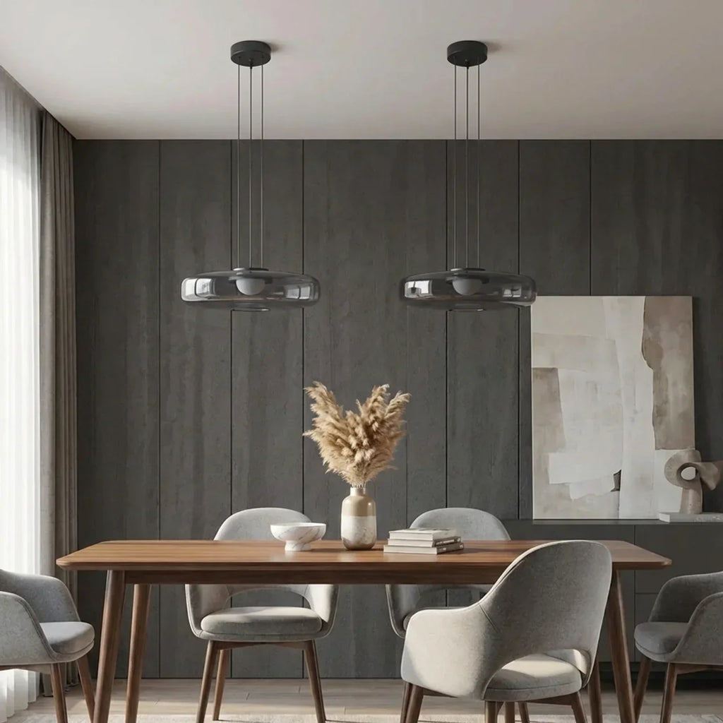 Bauhaus Style Glass Pendant Featuring Integrated LED