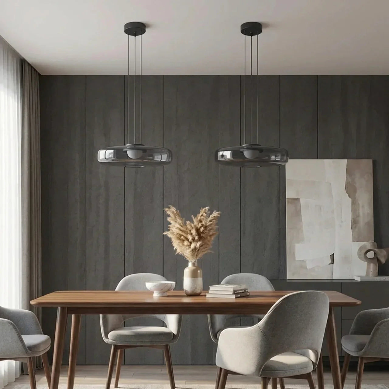 Bauhaus Style Glass Pendant Featuring Integrated LED