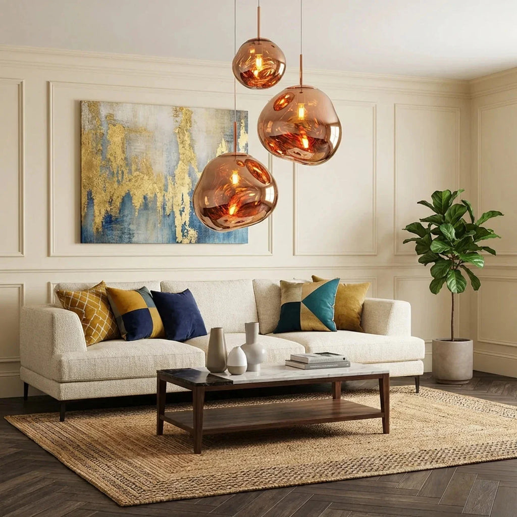 Organická stylová akrylová závěsná lampa pro moderní interiéry