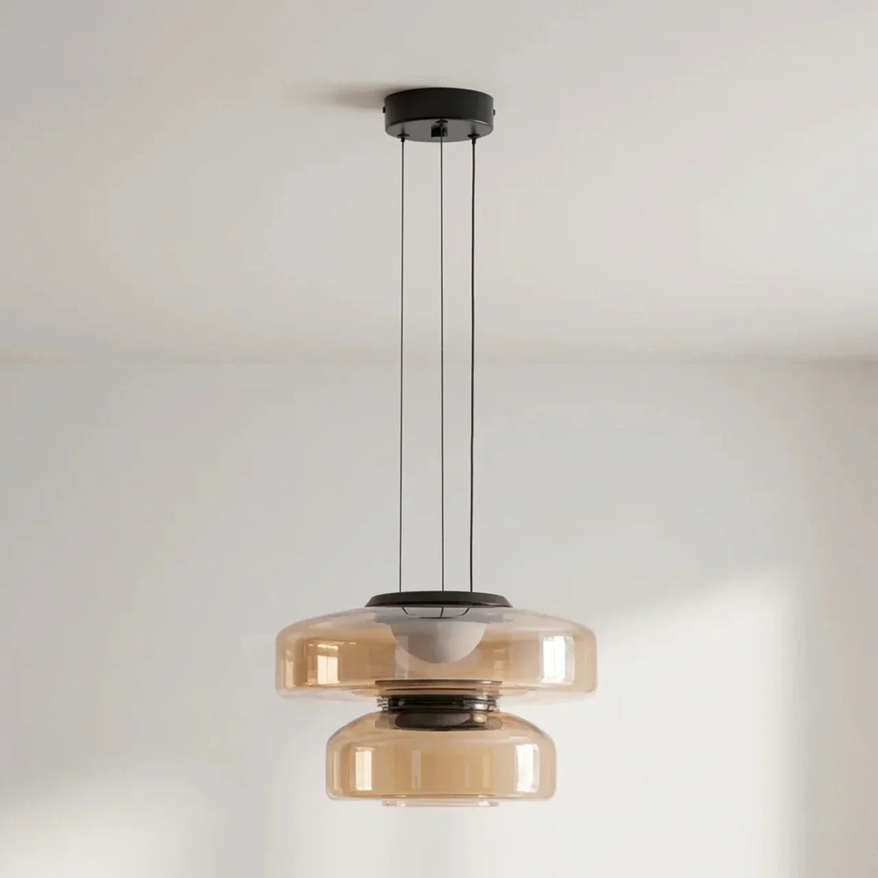 Bauhaus Style Glass Pendant Featuring Integrated LED