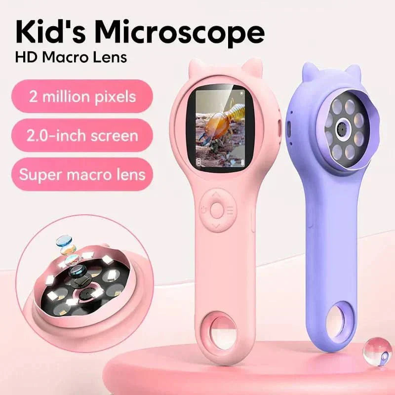 מיקרוסקופ KidoScope Micro לילדים עם צילום תמונות ווידאו עד 500x