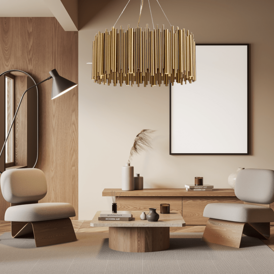 Gilded Nest Lysekrone i Gullfinish med Detaljer