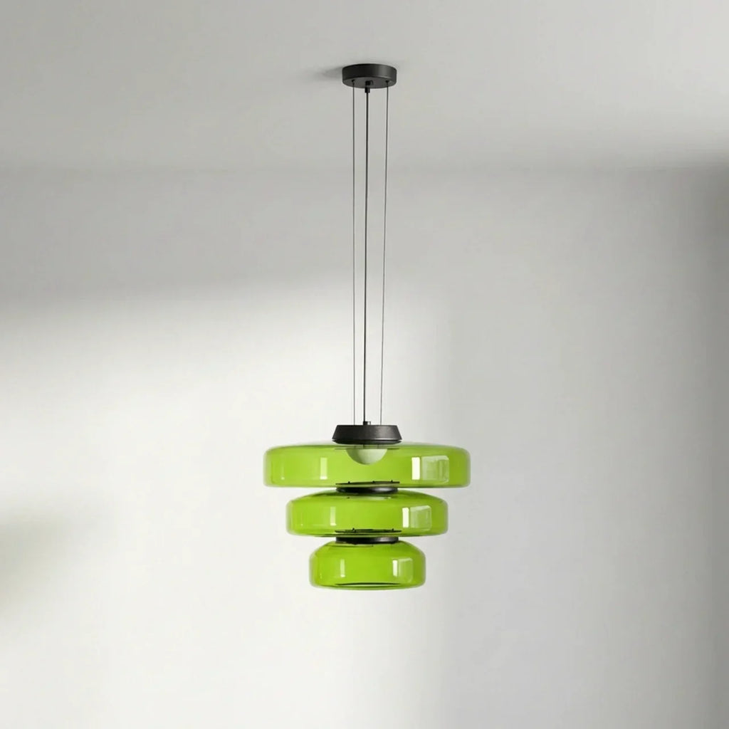 Bauhaus Style Glass Pendant Featuring Integrated LED