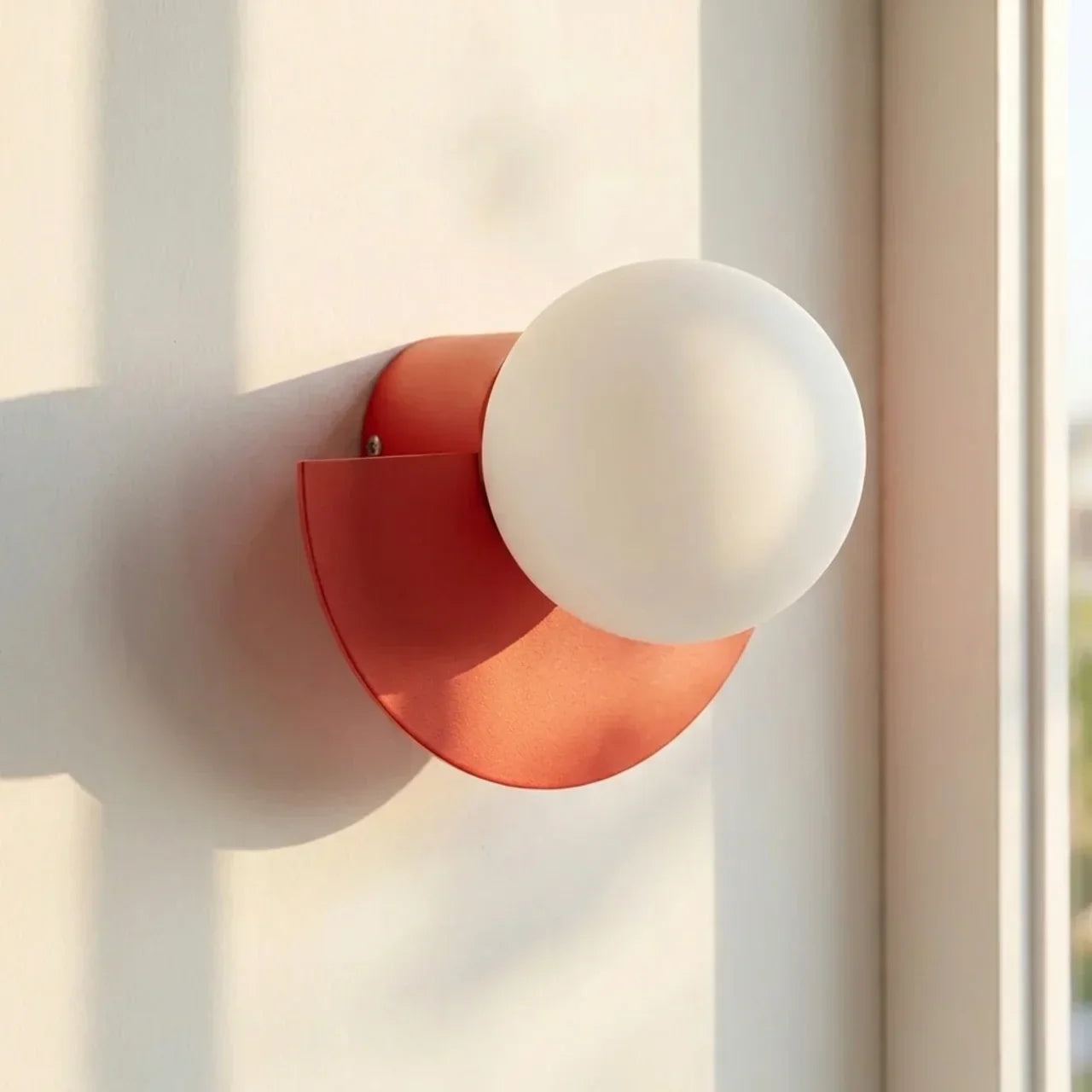 Semi-Circular Metal Wall Sconce With Built-In LED Lighting