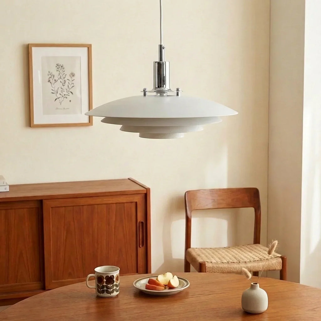 Danish Modern Multi Layer Pendant Light With Layered Shade Design