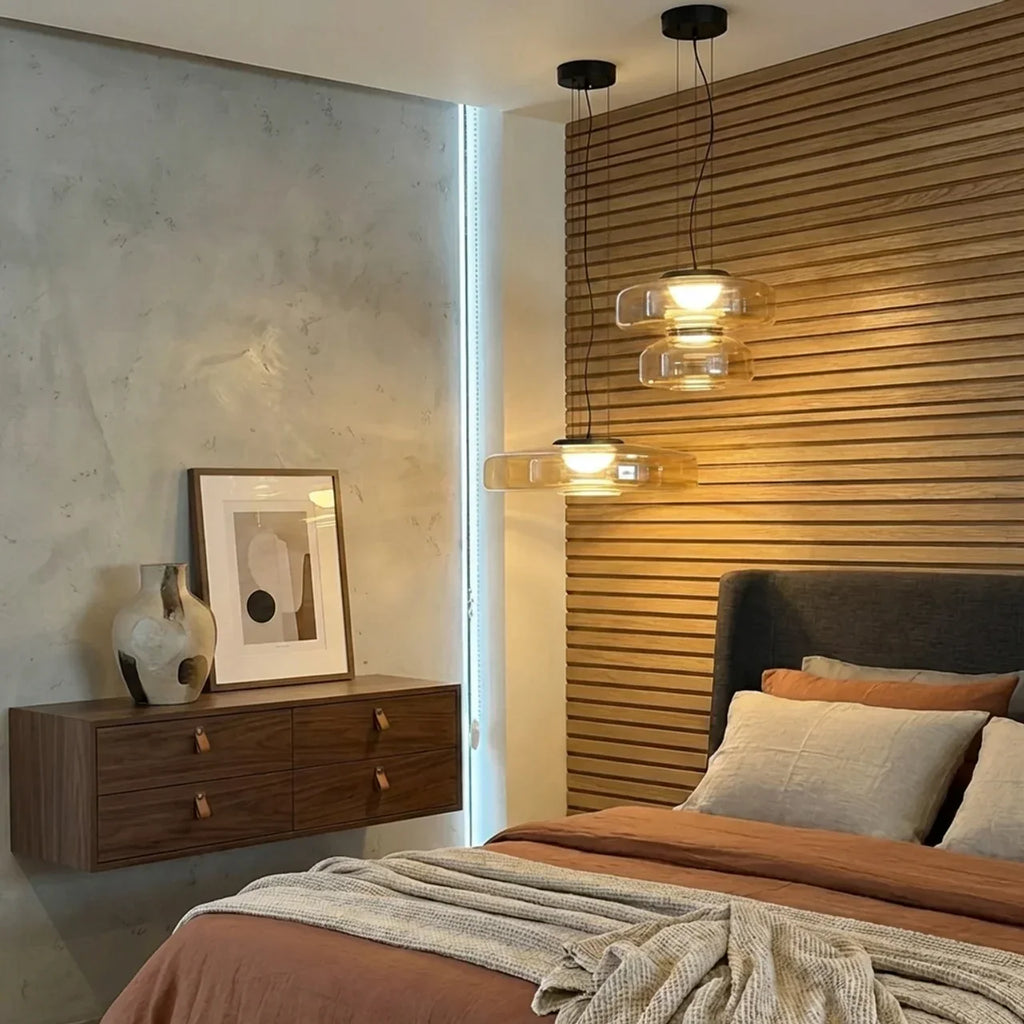 Bauhaus Style Glass Pendant Featuring Integrated LED