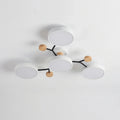 Ceiling Light With Branching Design And Wood Accents