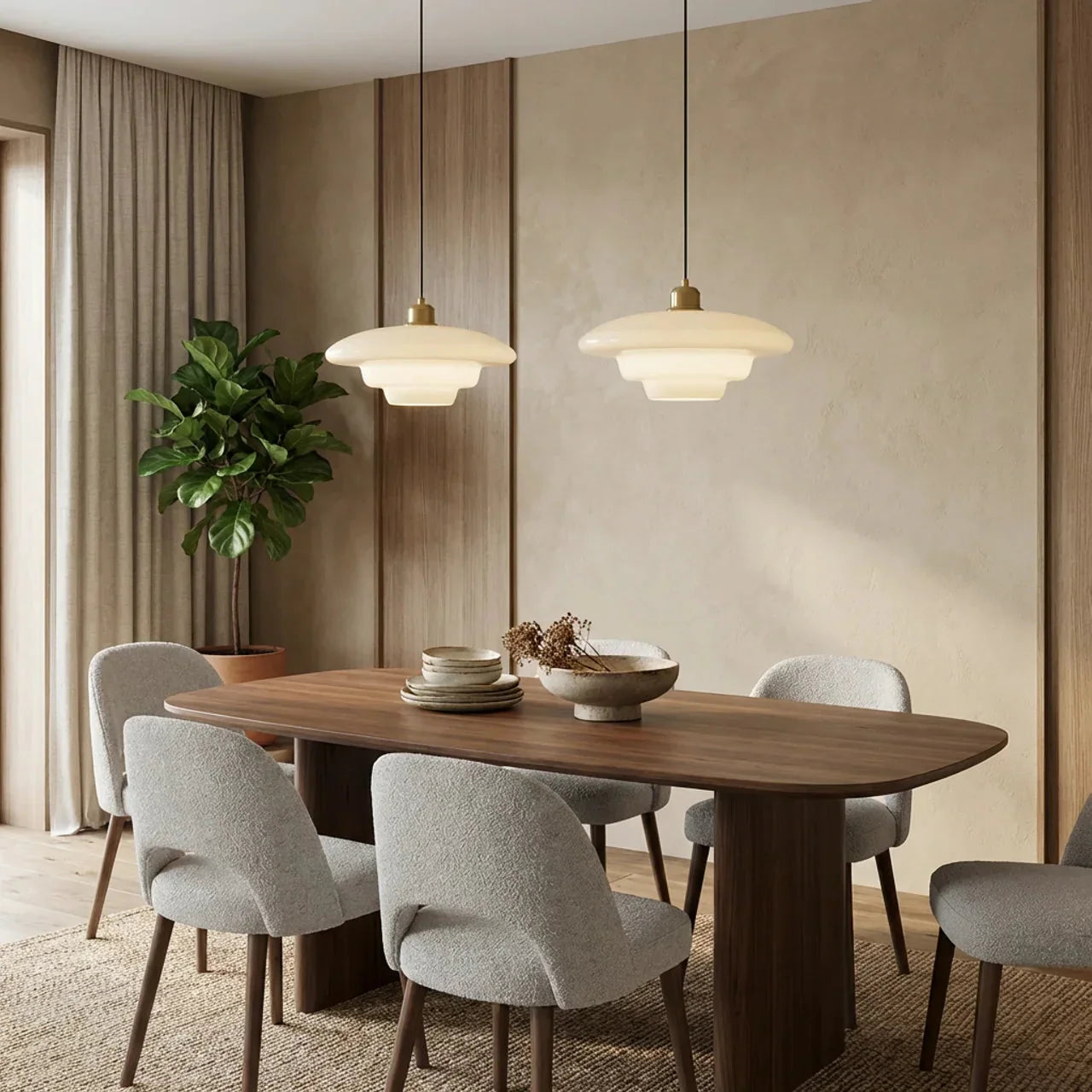 Pendelleuchte im Vintage-Stil mit klarem Glasschirm