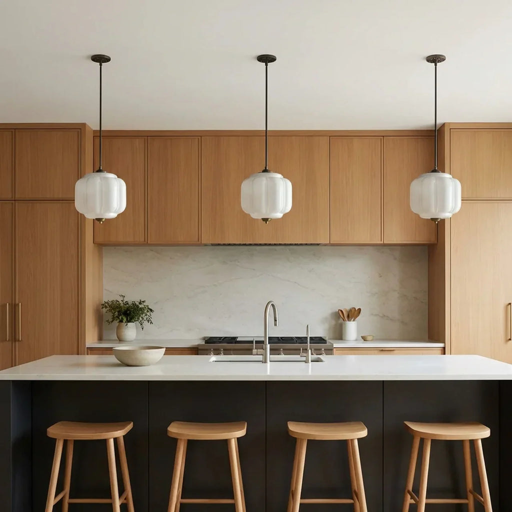 Lampada a soffitto in vetro con pendente a zucca in stile vintage