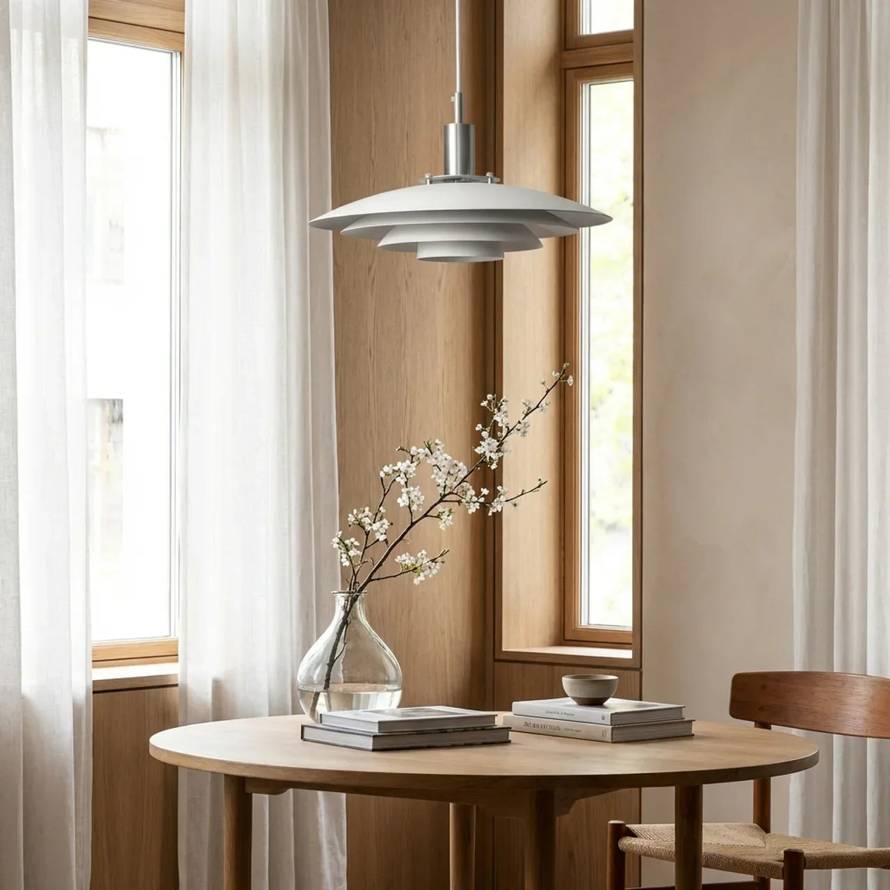 Danish Modern Multi Layer Pendant Light With Layered Shade Design