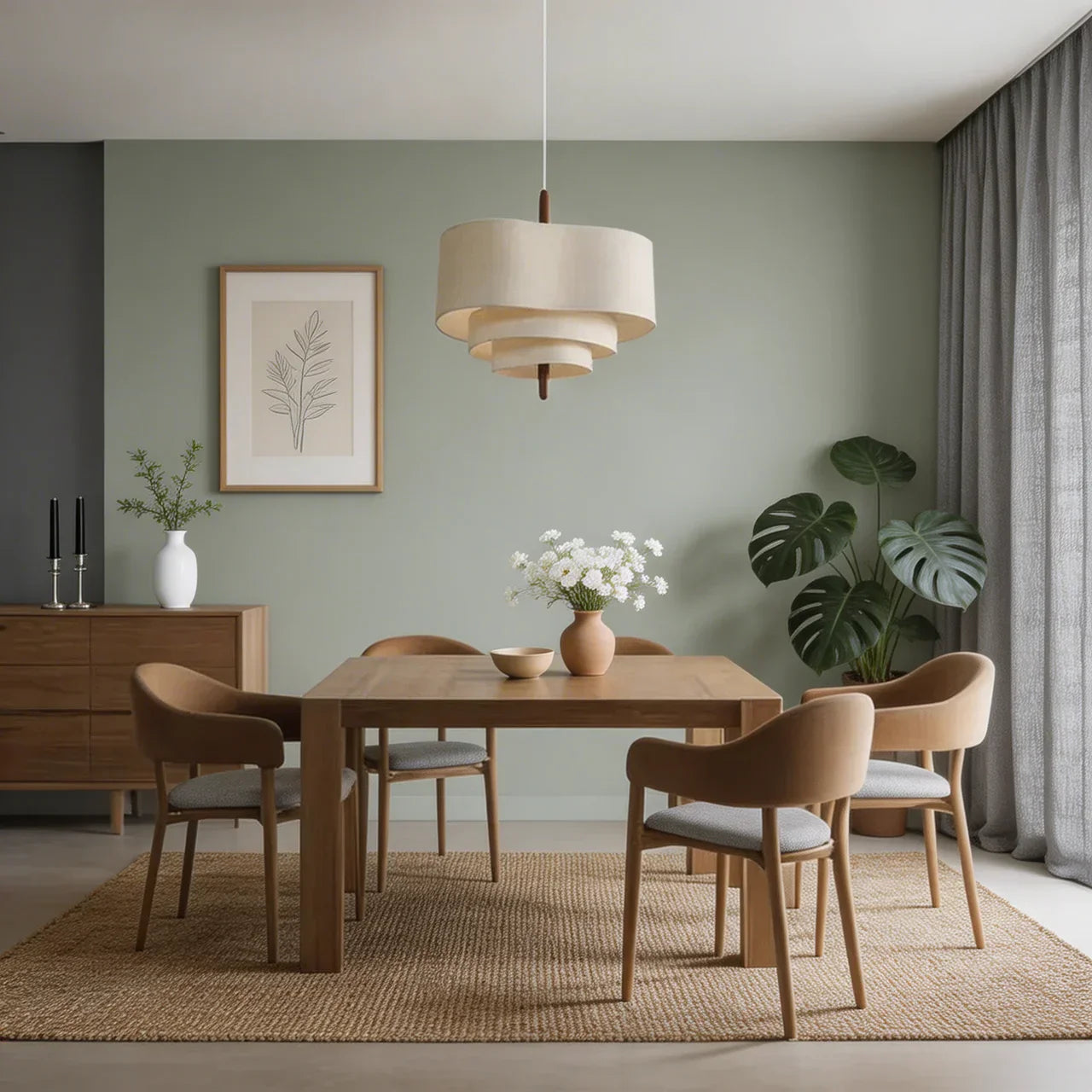 Layered Shade Pendant Light For Indoor Ceiling Mount