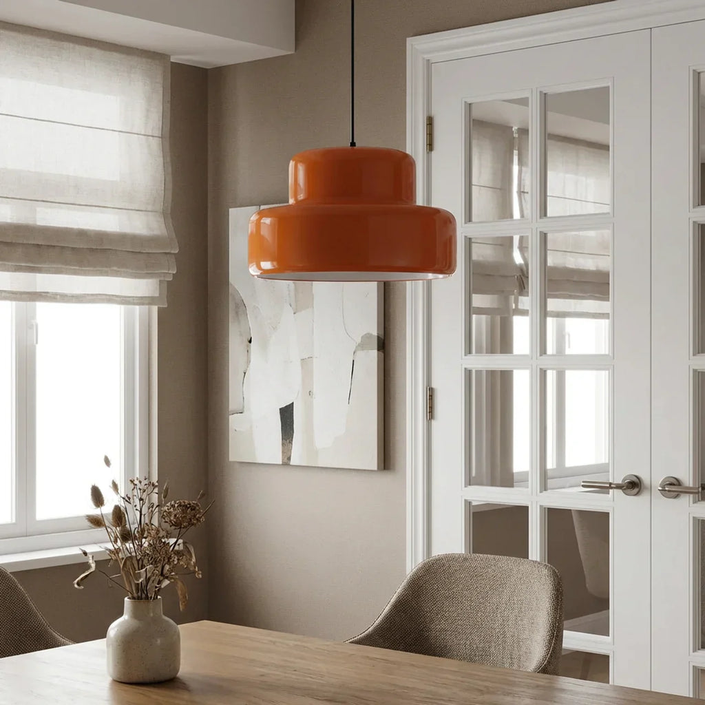 Bauhaus-stil farvet glas skål pendel lampeskærm