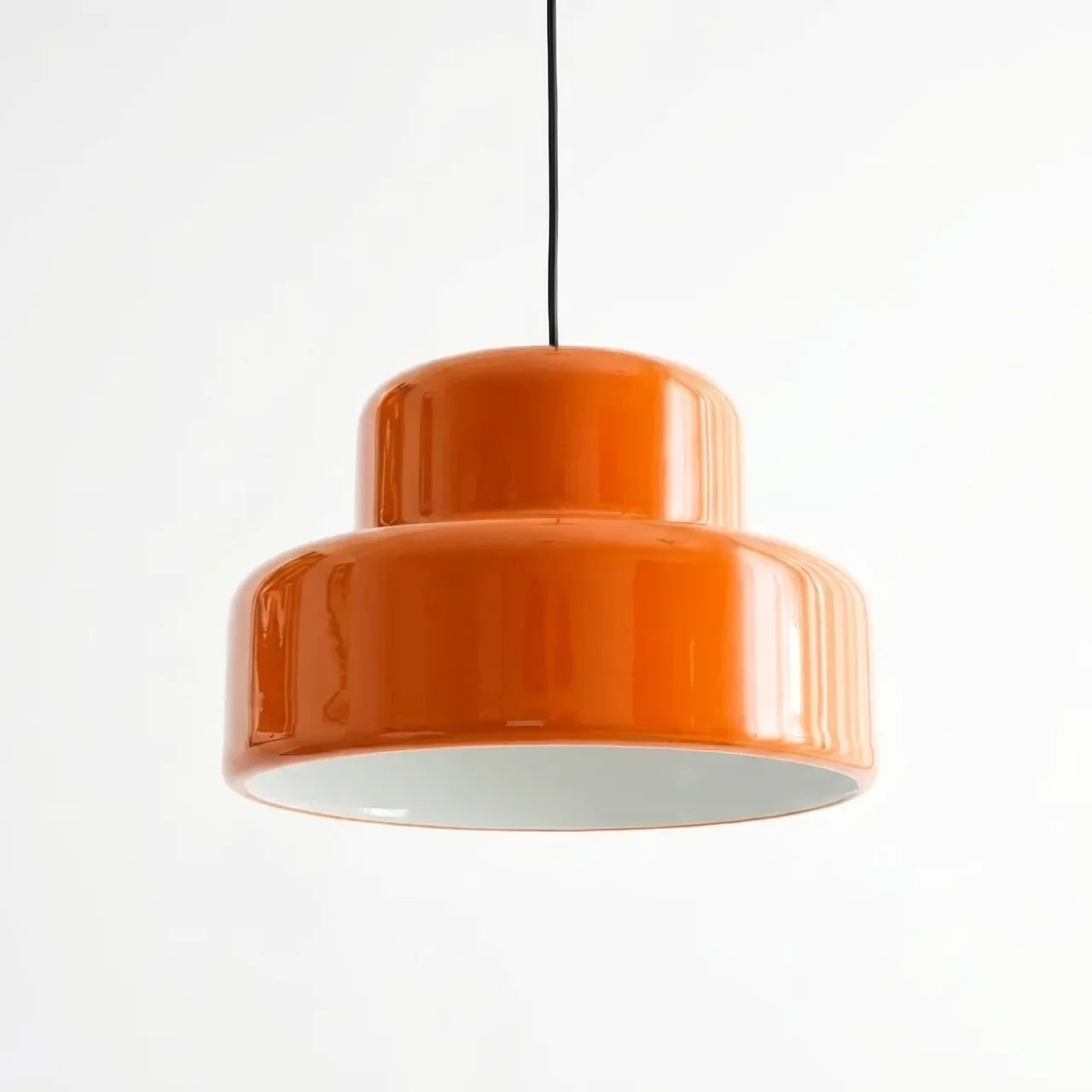 Bauhaus-stil farvet glas skål pendel lampeskærm