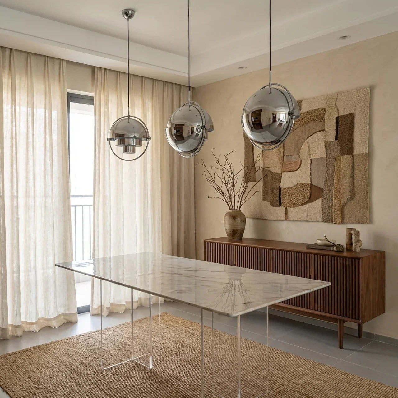 Danish Modern Adjustable Directional Pendant Light Fixture