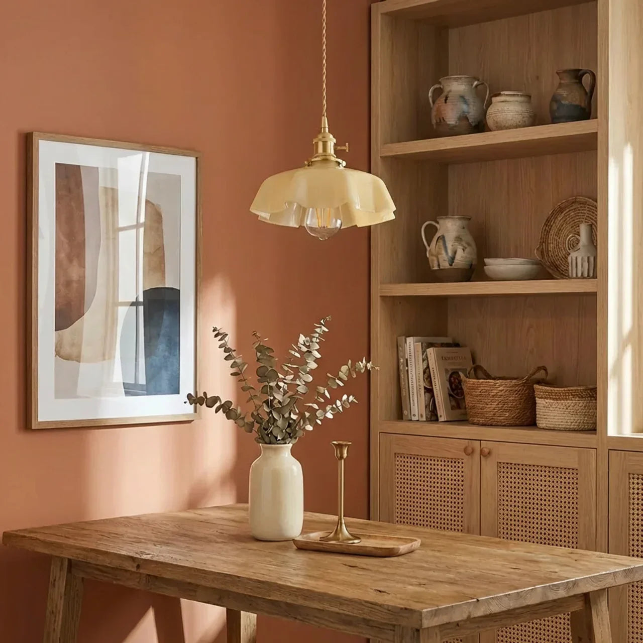 Elegant Draped Glass Art Deco Pendant Light Fixture