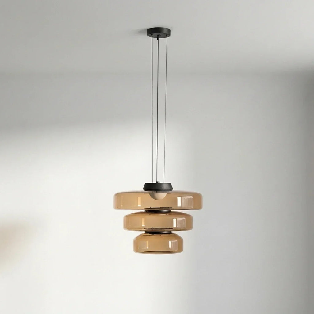 Bauhaus Style Glass Pendant Featuring Integrated LED