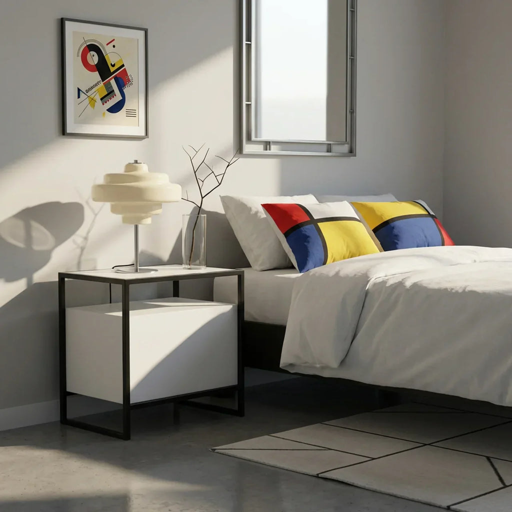 Bauhaus-inspirierte farbige Glas-Schreibtischlampe für moderne Wohnzimmer