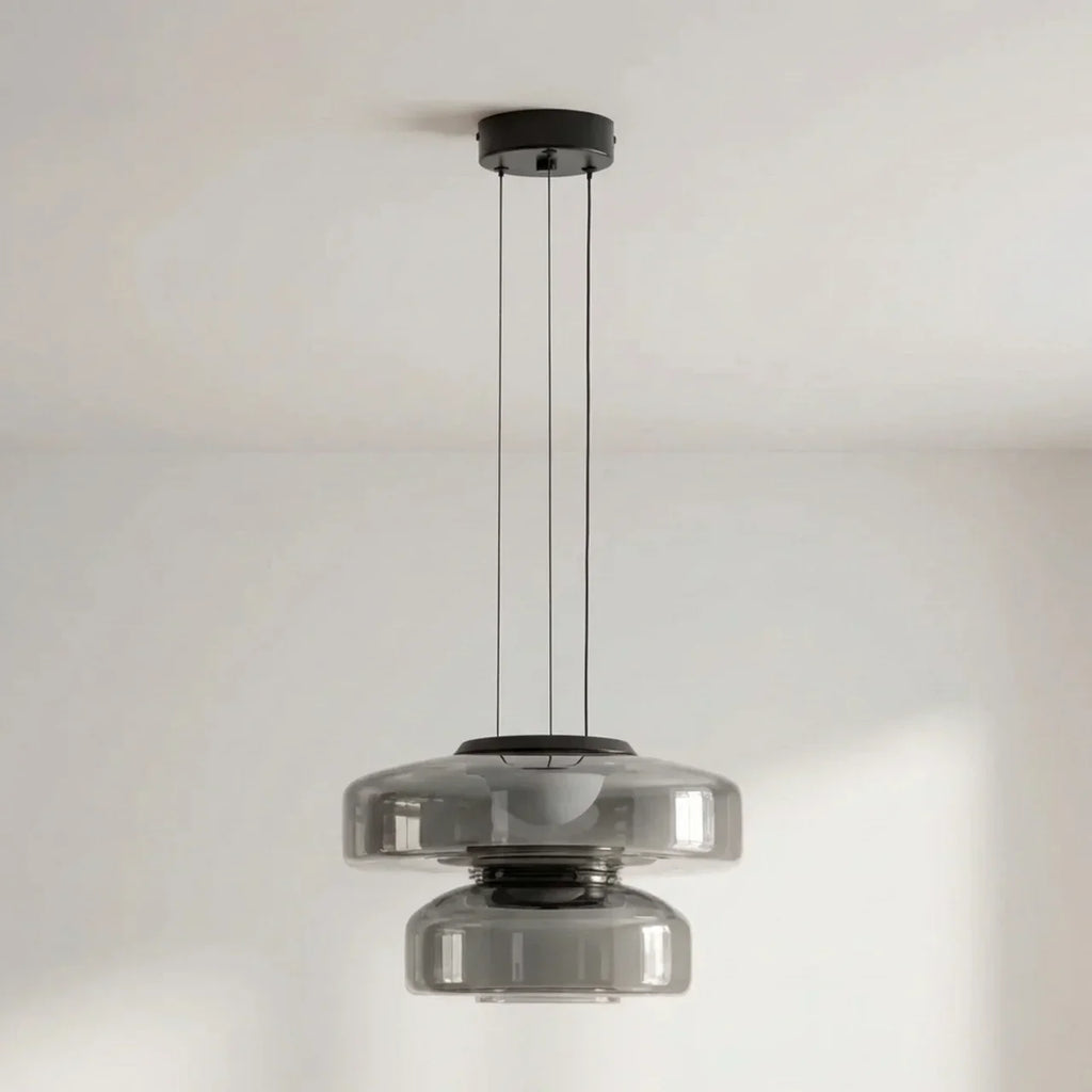 Bauhaus Style Glass Pendant Featuring Integrated LED